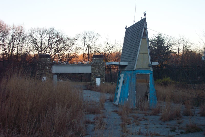 rear view of ticket booth and entrance