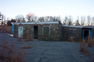 side view of snack bar/projection booth