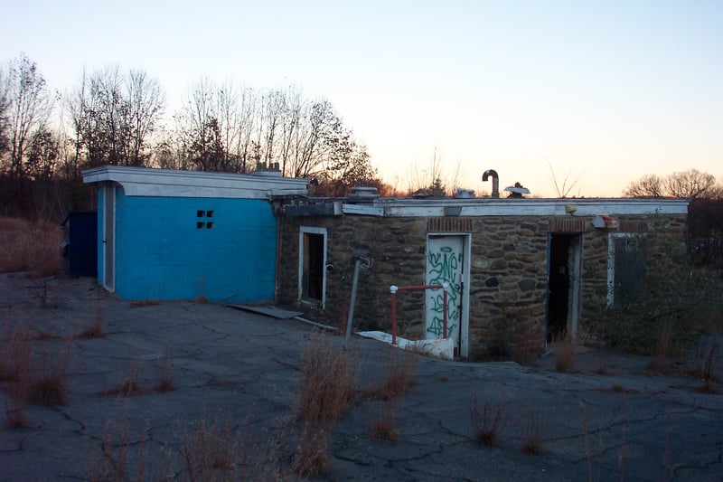 side view of snack bar/projection booth