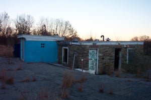 side view of snack bar/projection booth