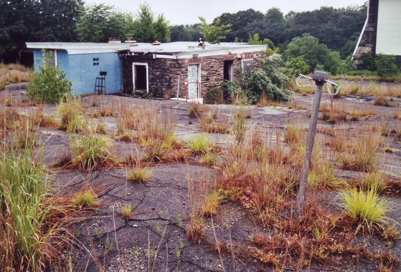 View at back of projection/concession building