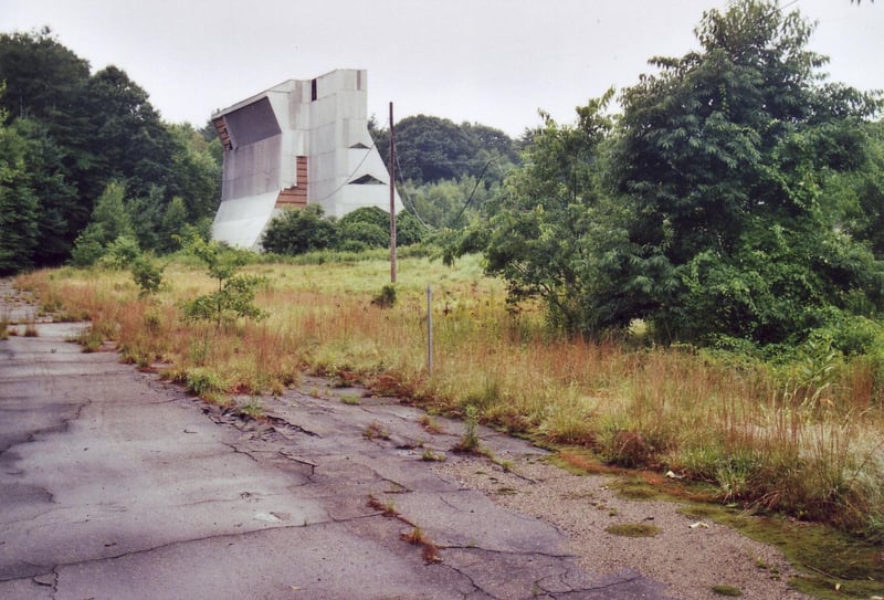 Exit road running behind the screen tower