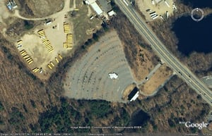 Aerial view of the closed drive-in