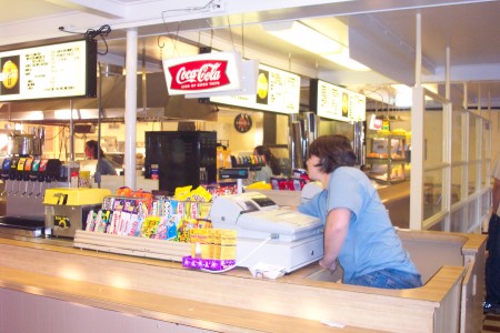 interior view of snack bar.