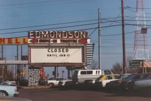 marquee shot of the Edmondson Drive in Baltimore Maryland circa 1980's