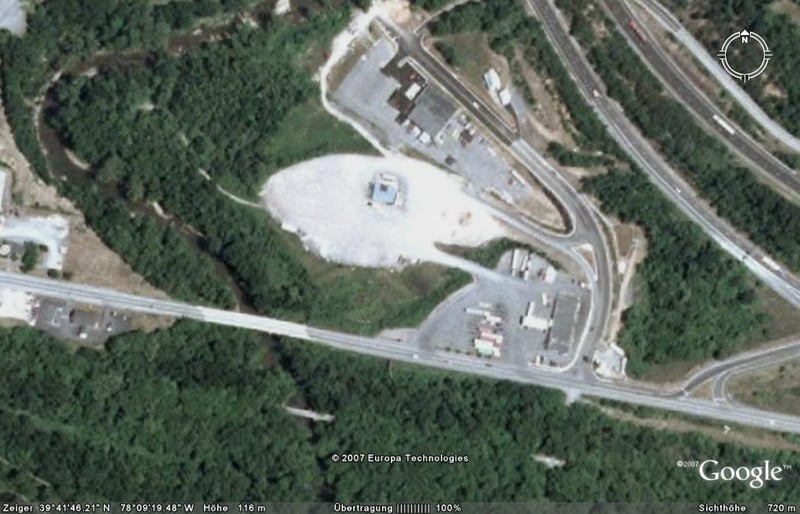 Aerial view of the drive-in site