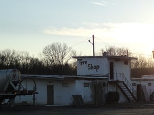 Former projectionsnack bar building-now a tire repair business