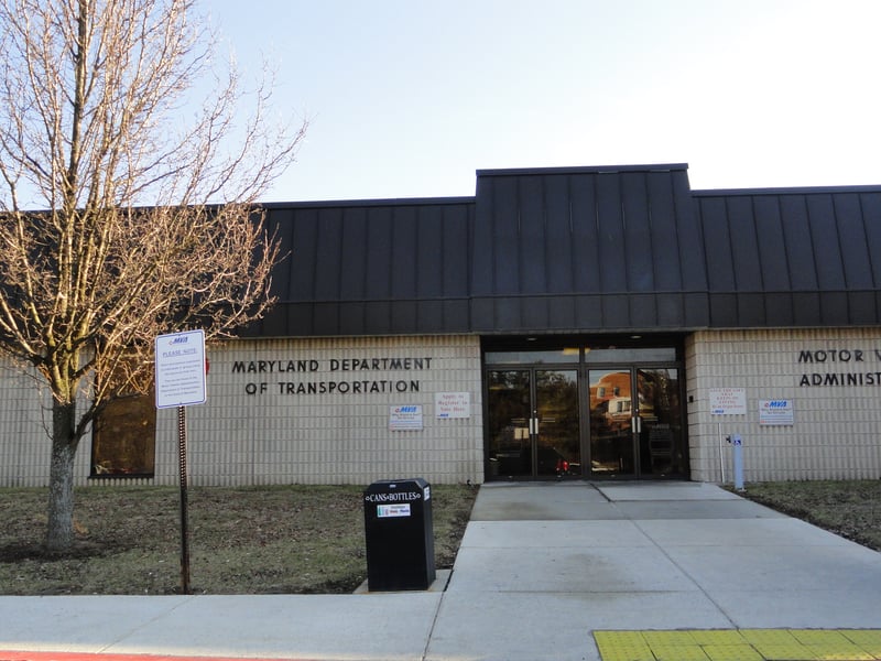 now MD DOTMotor Vehicle Administration office and parking lot