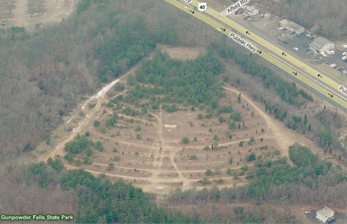 Aerial West View Screens torn down