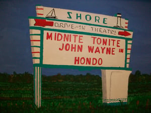 My amateur painting of how the sign should look like in the 1970s ... I remember going there as a kid with my family