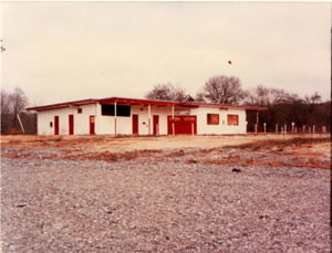 Concession/projection building.  Southwest ranch-style interior.  Patio area once adorned with tables and chairs for outdoor dining and viewing pleasure.

