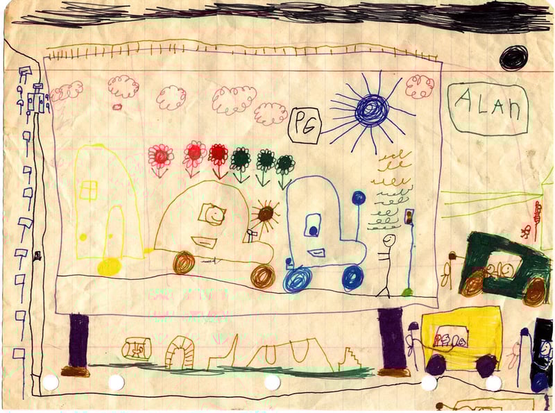A six-year-old's first interpretation of the Super Chief, drawn in July 1973.

