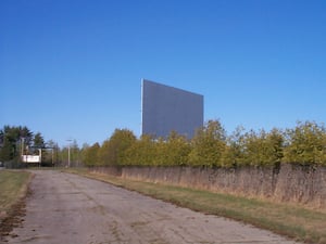 looking at screen 1 with the entrance road in the foreground