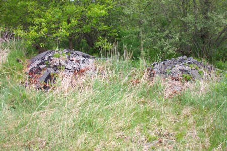 asphalt rubble behind where screen tower stood.