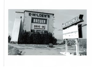 front view of screen tower as it was in the process of being torn down.