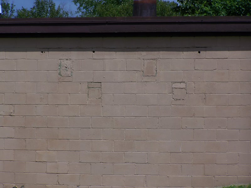 You can see the former portholes of the old projection building.