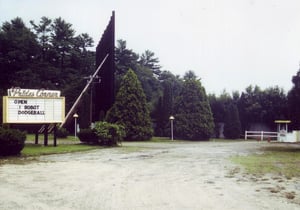 Marquee, screen and ticket booth