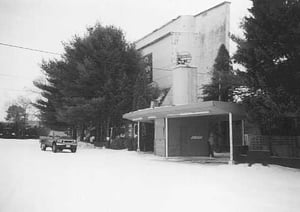 screen tower and entrance; taken in winter, 1997