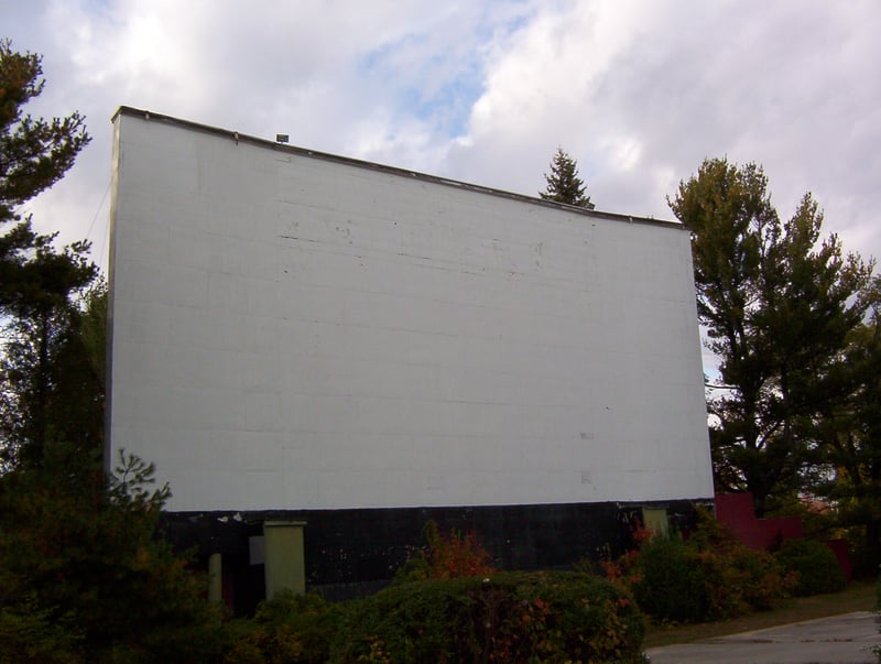 Photo of the screen at the Saco Drive-In.