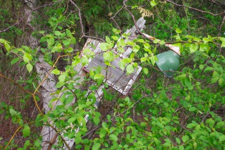 Light fixture on exit road.