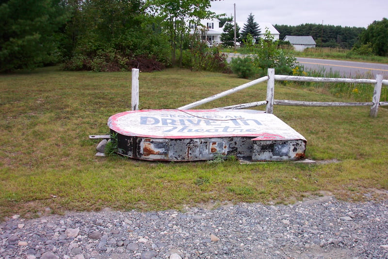 The old street sign is still on the ground.  They said they were going to rehabilitate it several years ago.