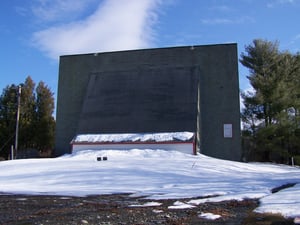 A snowy entrance and marquee.  No show tonight!