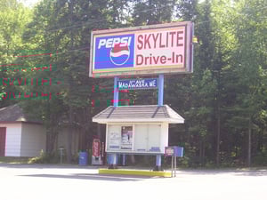close-up of marquee