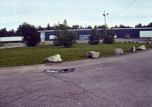 Picture of the warehouse which sits on the site today