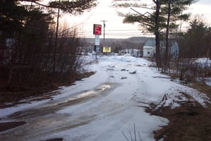 entrance/exit road taken from about where the ticket booth stood.
