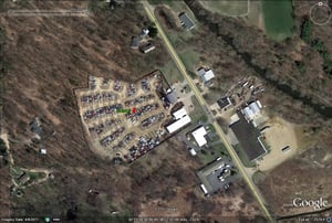Google Earth image of former site-now an auto salvage business