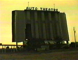 Auto Theater screen tower, photo shot by Daryl Burgess in the mid-1980's.
