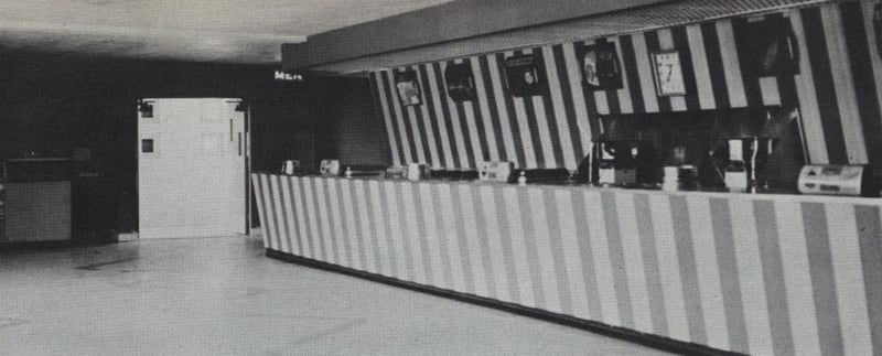 Bel Air snack bar interior shot from the 1953 Theatre Catalog
