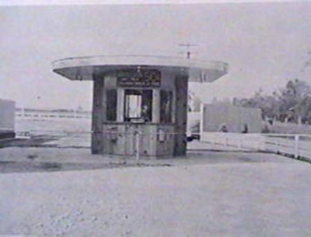 ticket booth, taken 1950(sure'd love it if a drive in charged $0.50, even if it was only a one-time special!)