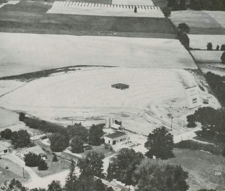 aerial shot of Caro Drive-In, taken 1950