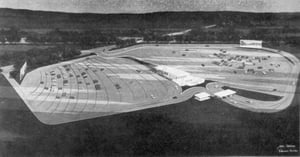 Artist's conception of the Cascade Twin [actually the M-78 Drive-In in East Lansing, MI].