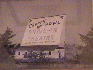 Cherry Bowl screen tower, this 1950's photo is hanging in the Cherry Bowl concession stand.