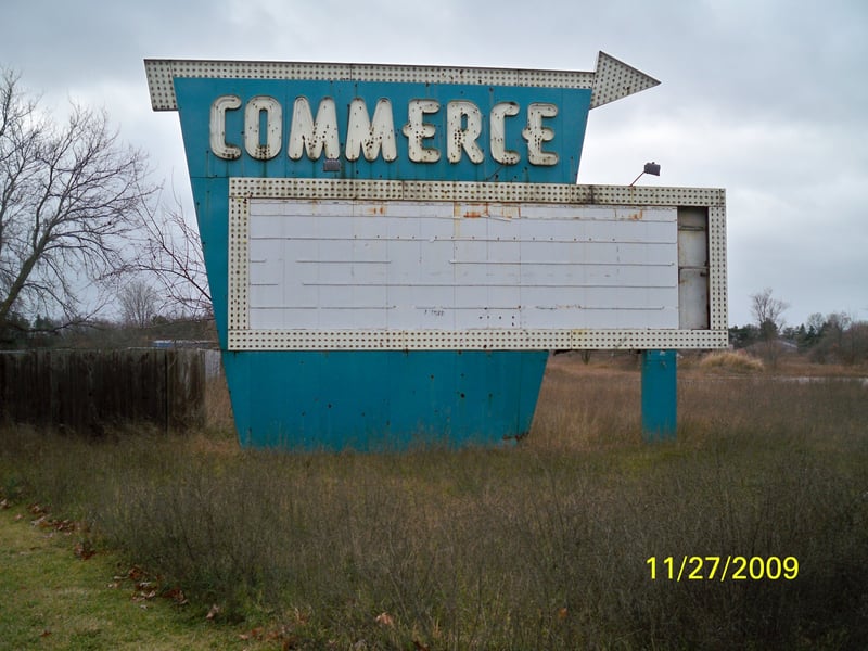The street sign still remains