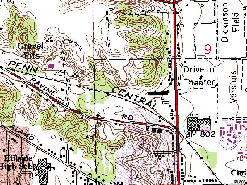 TerraServer map of former site