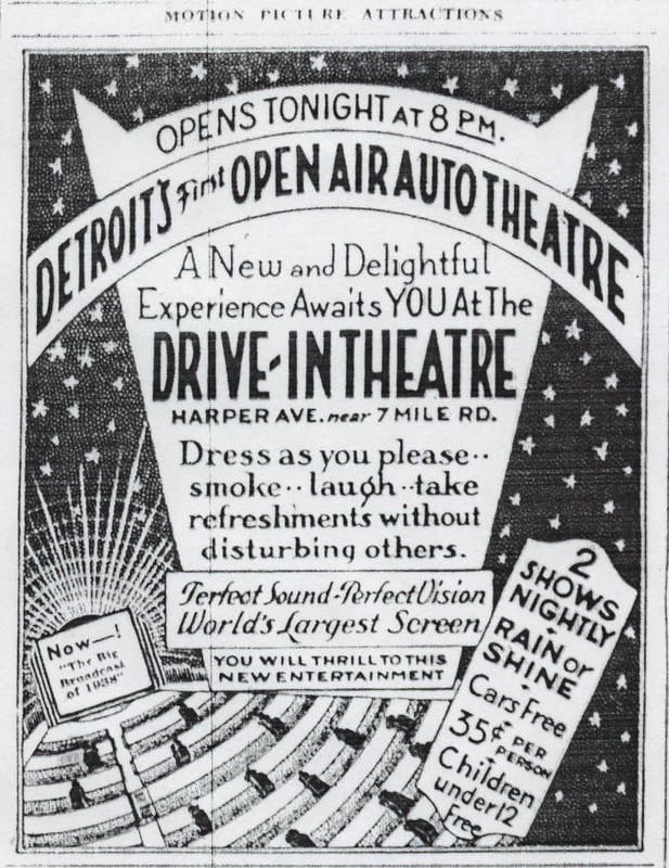 Opening night ad from the April 26, 1938 Detroit News