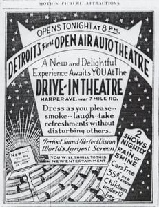 Opening night ad from the April 26, 1938 Detroit News