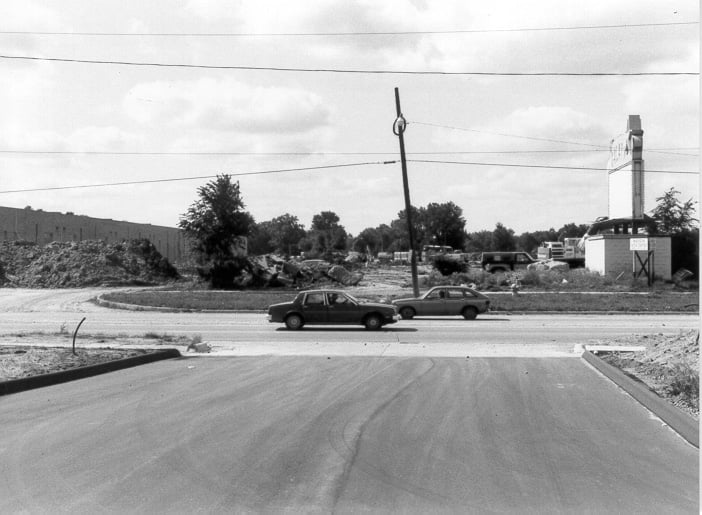 Another shot from across Dequindre of the former Galaxy Drive-in property including the marquee.