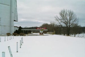 Front entrance; box office/ticket booth from a distance