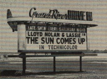 Grand River Drive-In marquee from the 1952 Theatre Catalog