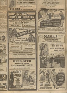 Movie listing for Sept 24, 1955 Jackson Drive Inn.