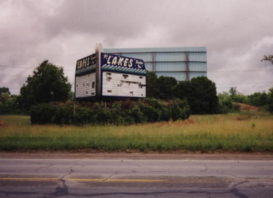 Lakes Drive-In screen tower and marquee.