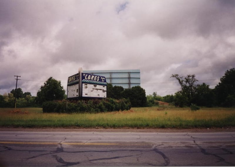 Lakes Drive-In screen tower and marquee.