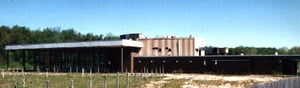 Large cafeteria style concession stand and projector booths.