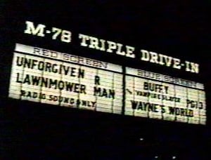M-78 Drive-In marquee, photo by Daryl Burgess.