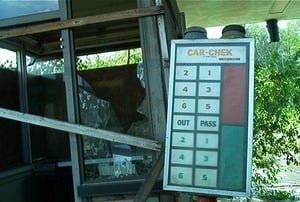 The M-78's car counter, the only thing that hasn't been smashed by vandals....yet