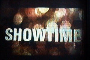 Vidcap of the M-78 screen showing the intermission reel from the extensive archives of Outdoor Moovies, a Lansing public-access cable TV program produced by Darryl Burgess.